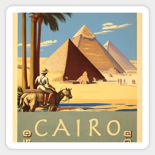 Cairo Egypt Pyramids Vintage Travel Poster Sticker